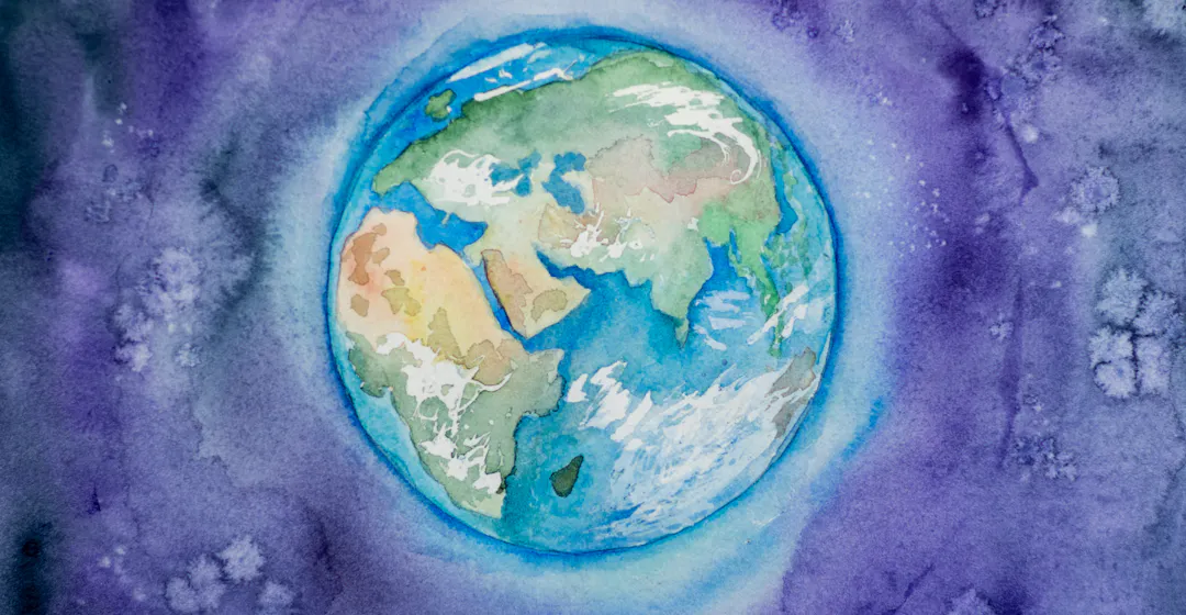 Painting of a globe representing cross-cultural training