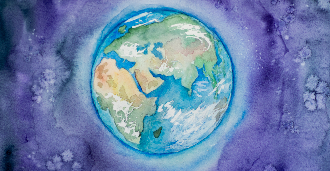 Painting of a globe representing cross-cultural training 