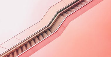 pink staircase representing upskilling