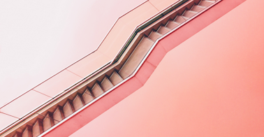 pink staircase representing upskilling