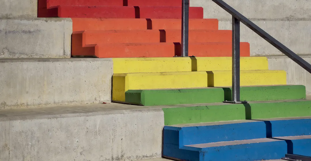 Rainbow steps representing customer education
