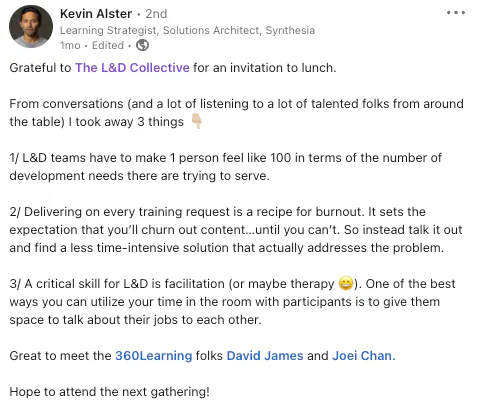 L&D collective member feedback 2
