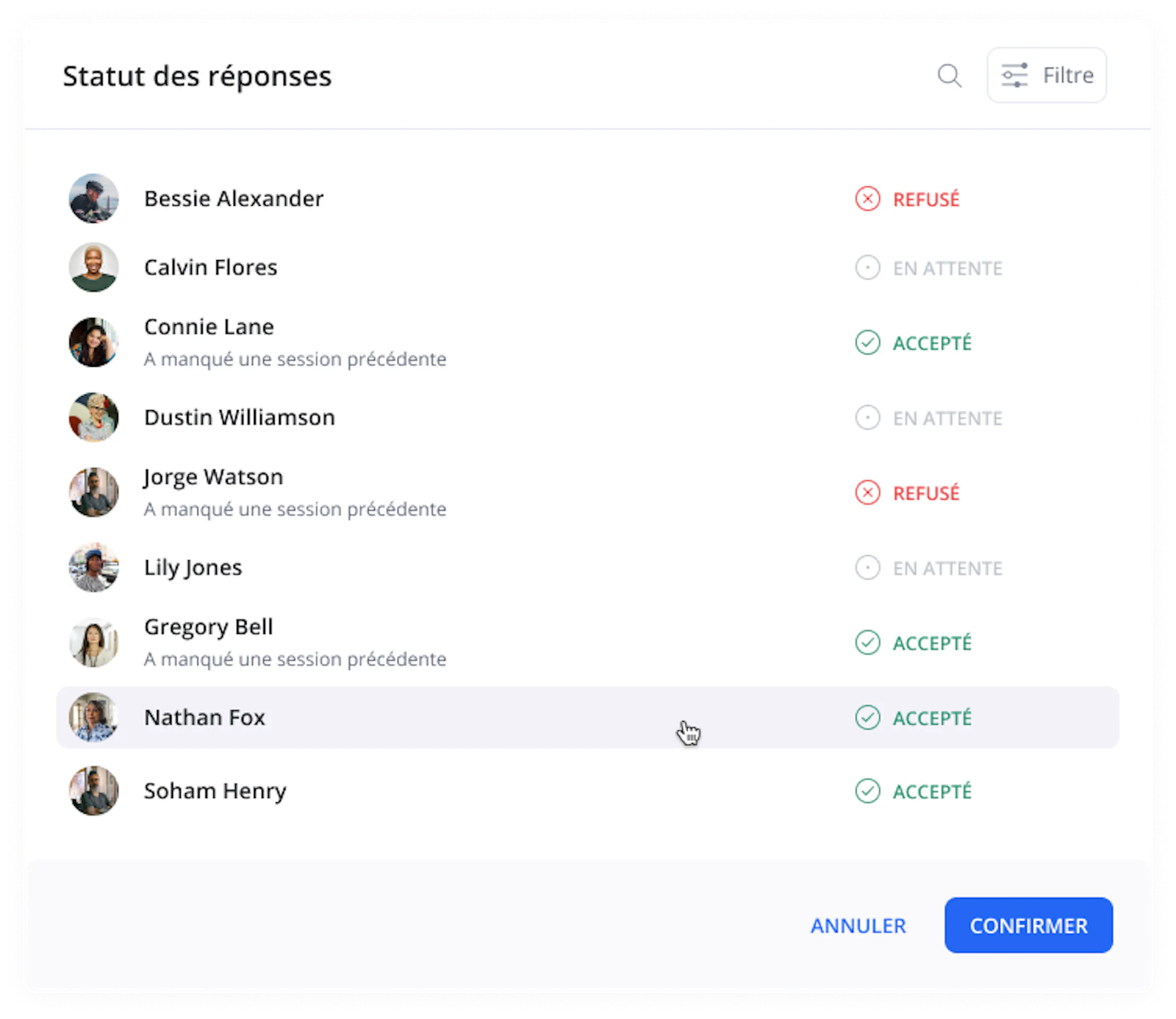 RSVPs apprenants 360Learning