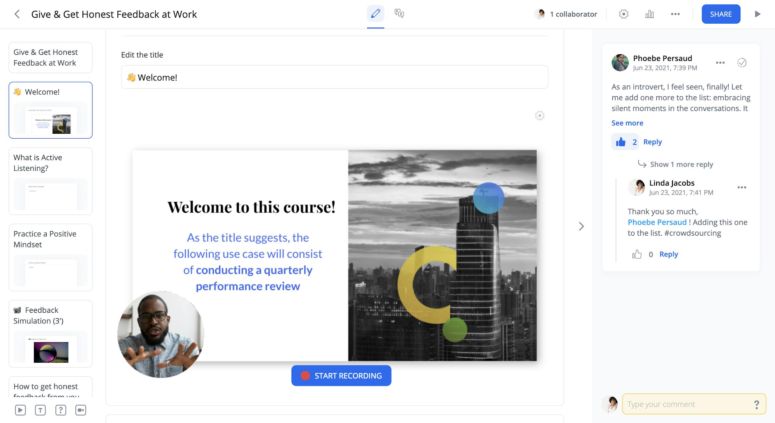 360 learning product video creation authoring tool