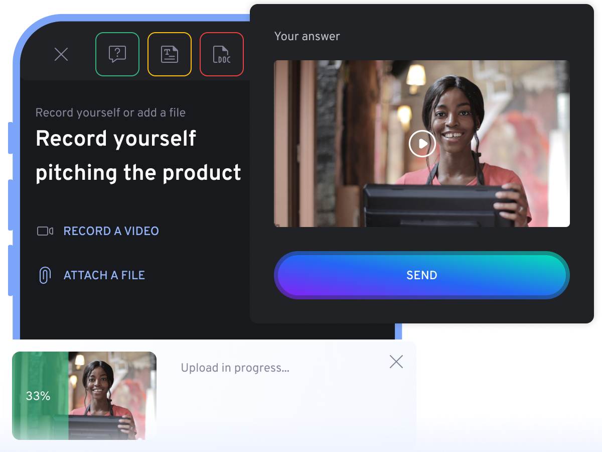 Illustration for video assessment on mobile | 360Learning