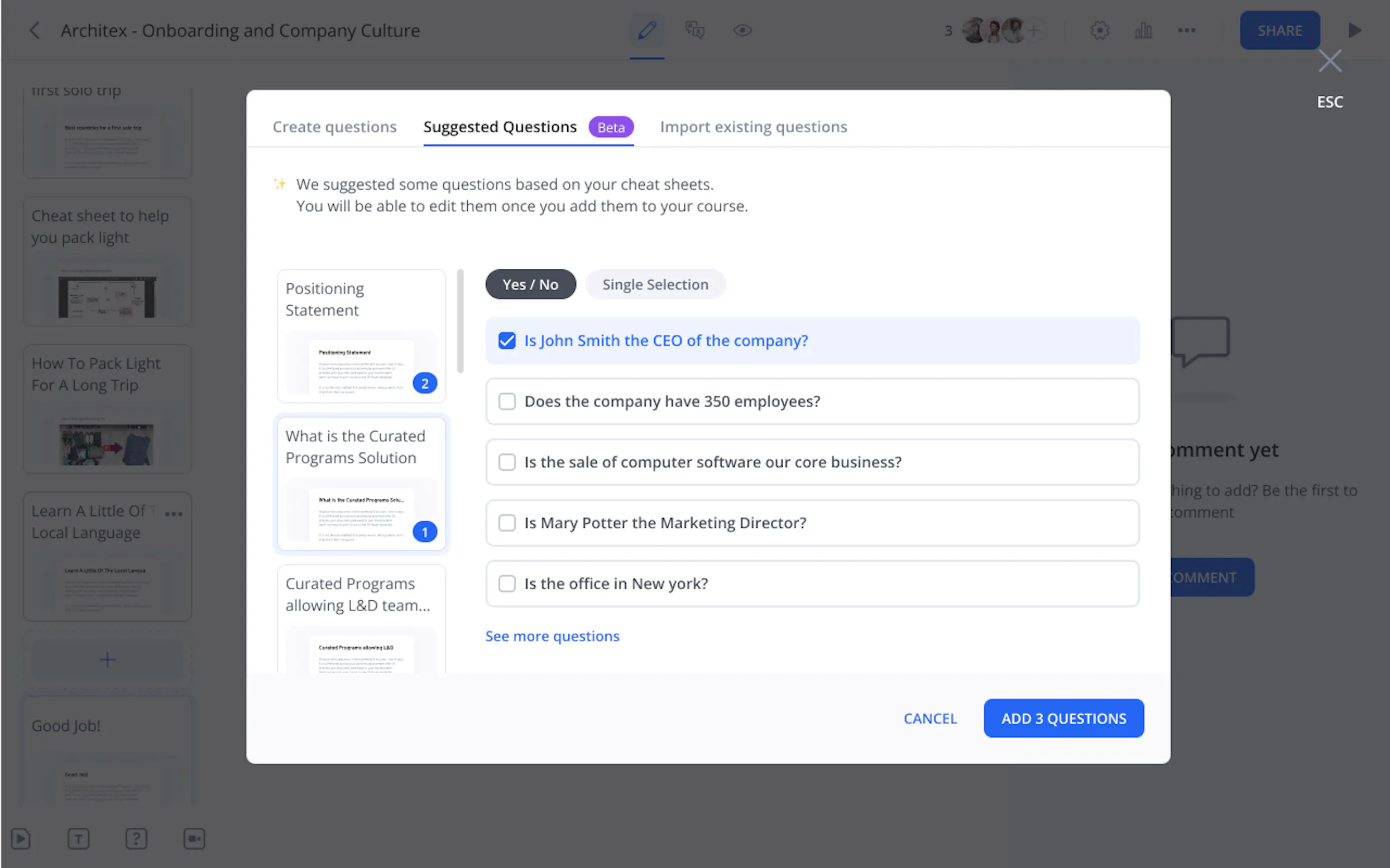 360Learning's Fragen-Generator