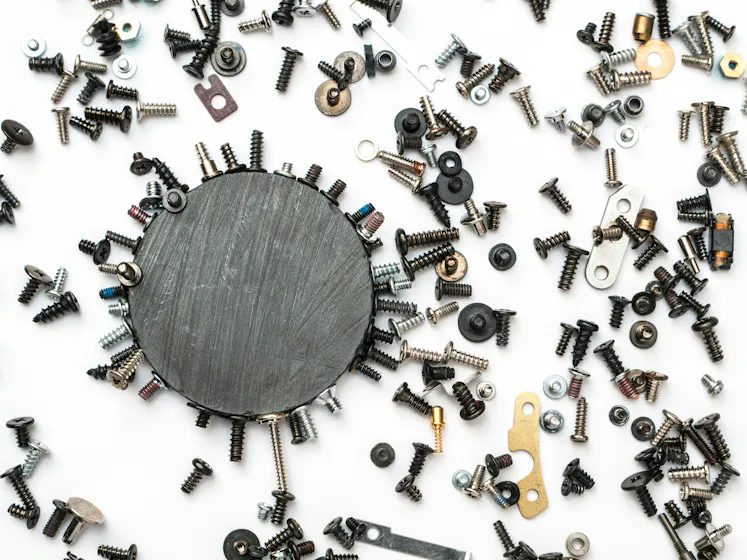 Nuts and bolts representing AI-powered skills-based learning.