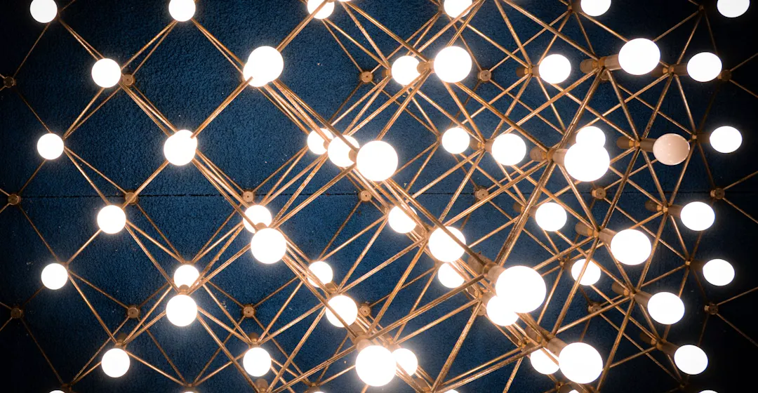 Photo of connected lights representing LMS APIs