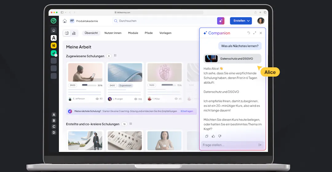360Learning's neuer Coach-Modus im AI Companion