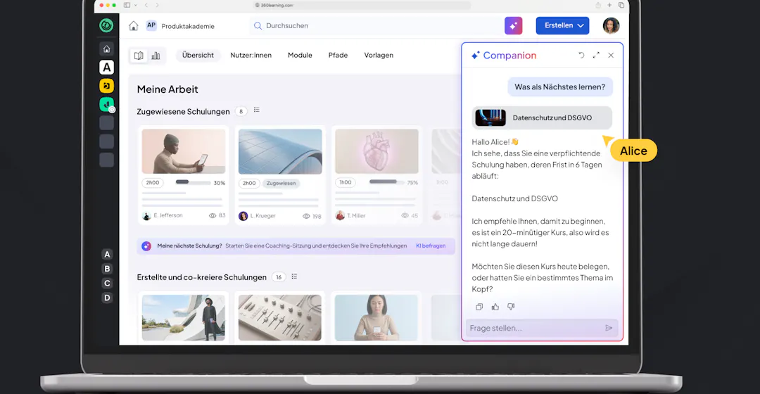 360Learning's neuer Coach-Modus im AI Companion
