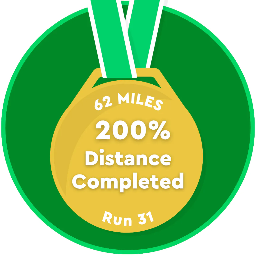 200% of distance completed badge. 