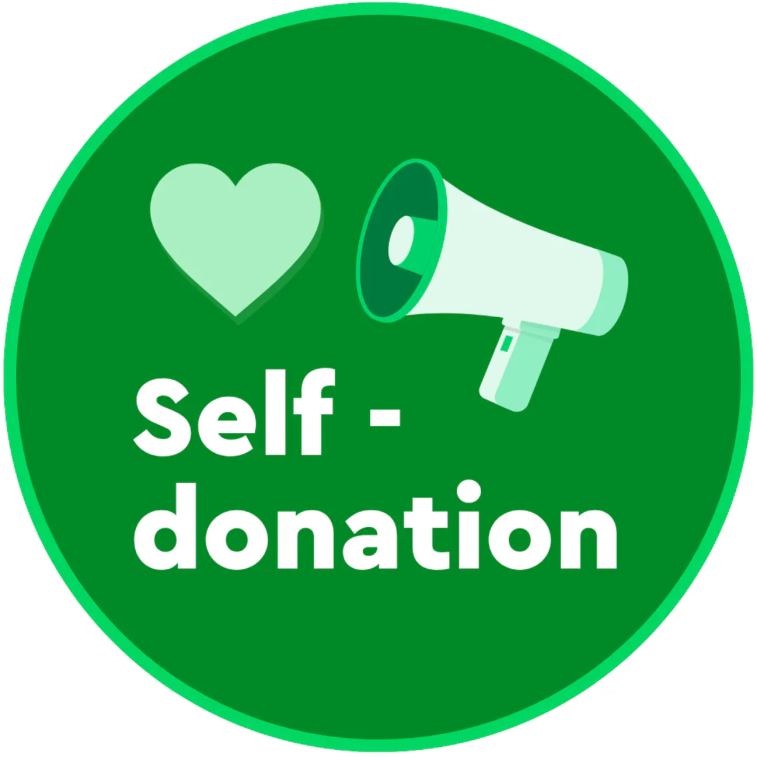 Self-donation badge.