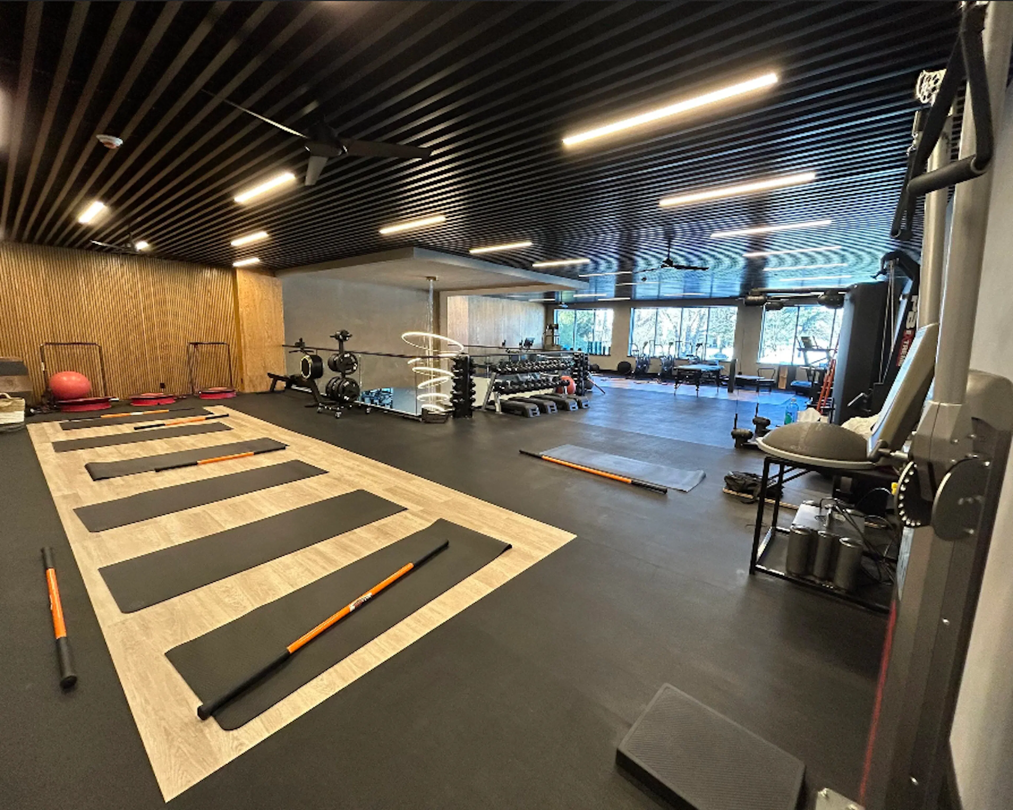 Reformer Pilates equipment in studio