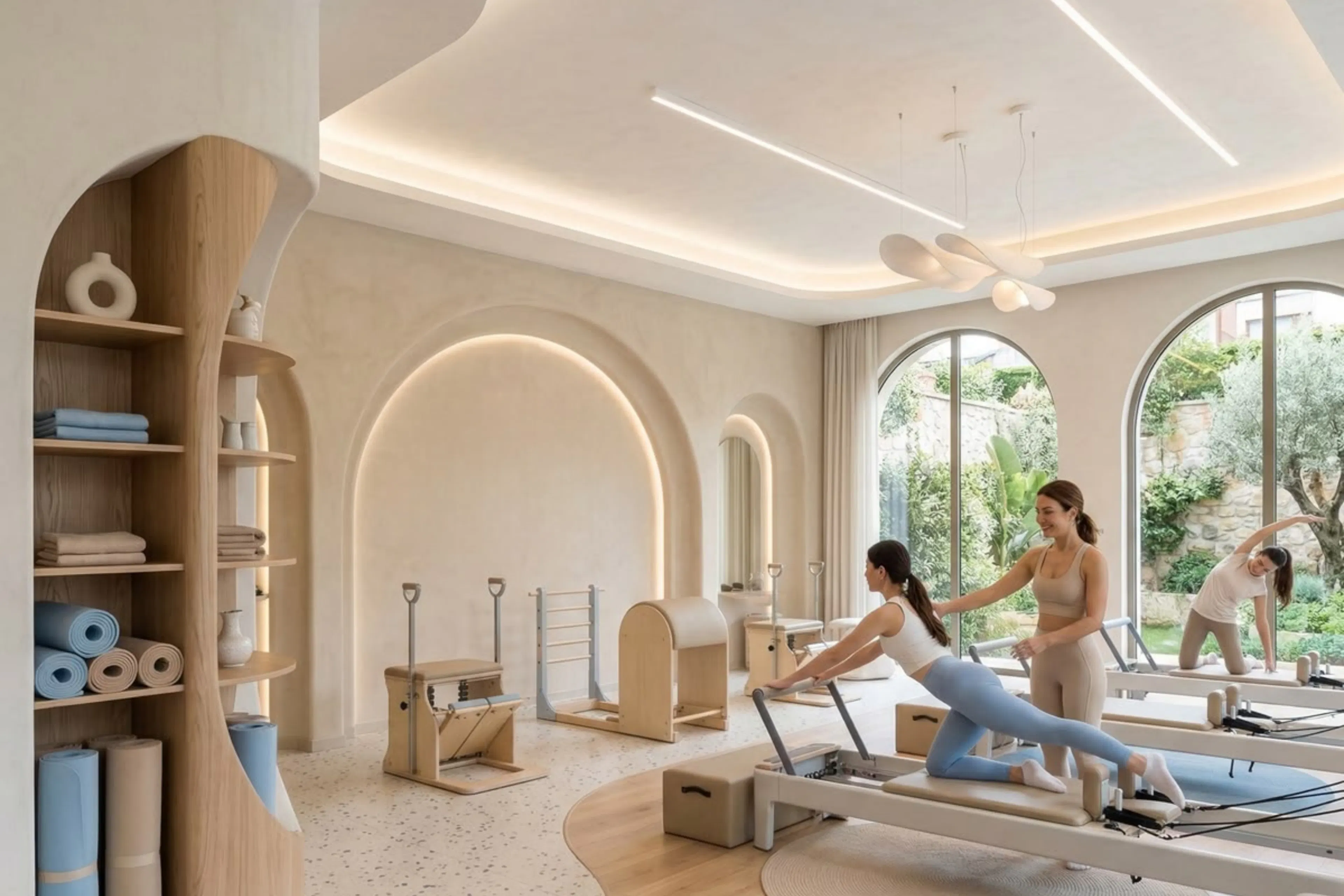 Boutique fitness studio interior