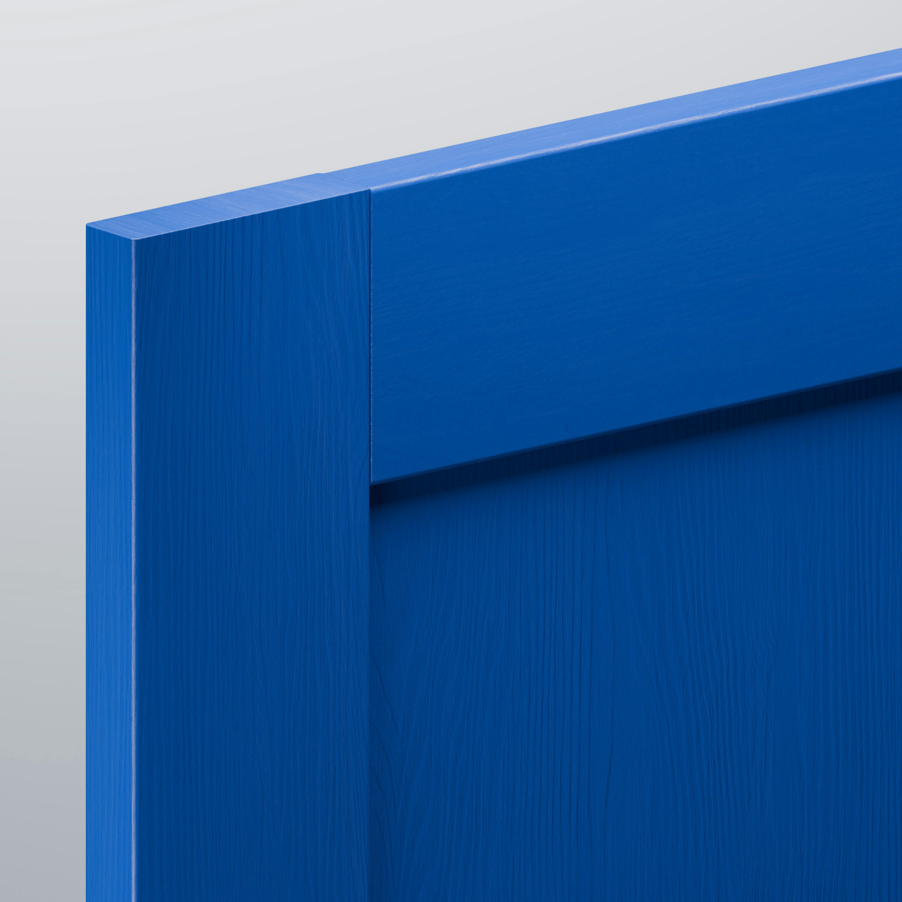 Close-up of a 3B product – a bright blue, uniform rectangular panel with a smooth, glossy finish.