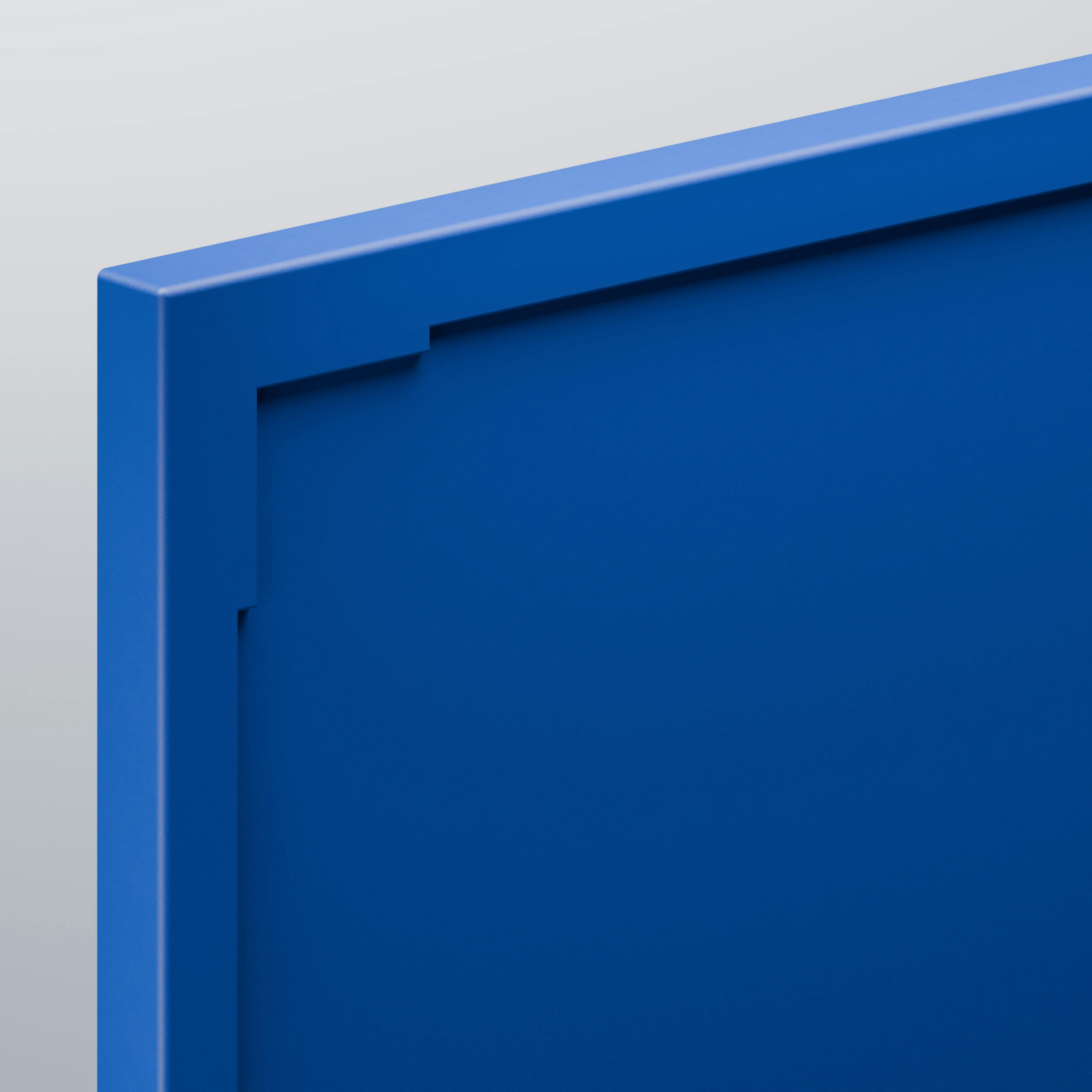 Close-up of a 3B technology product – a bright blue, uniform rectangular panel with a smooth, glossy finish.