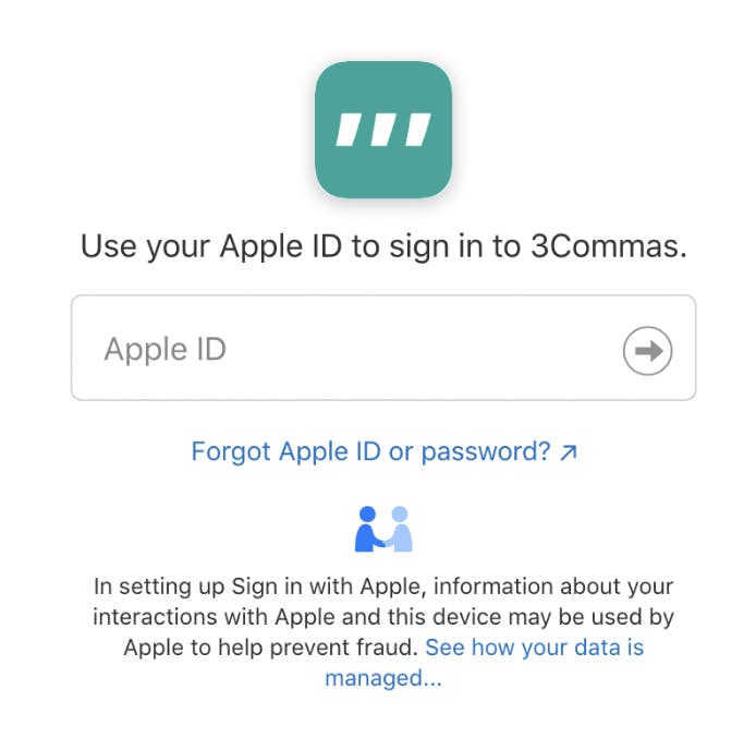 3Commas Apple Sign In