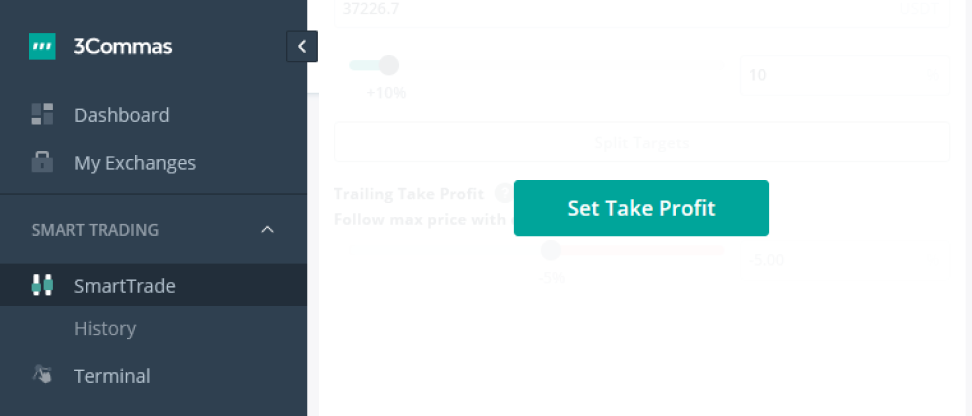 3commas take profit trade