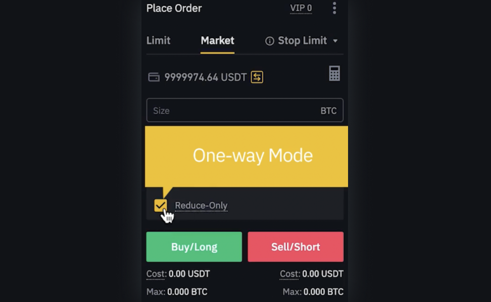 reduce-only on Binance