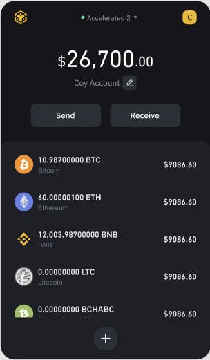 Click + to add tokens