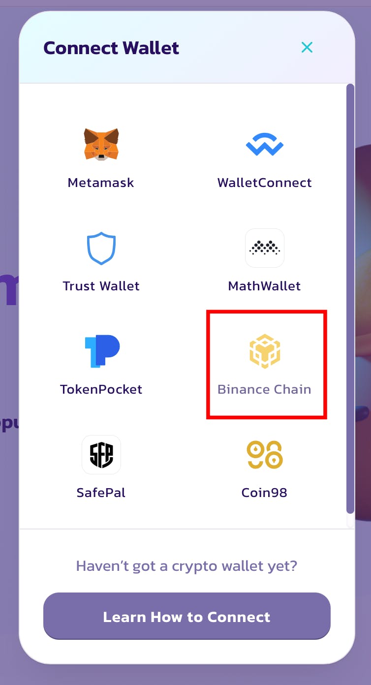 Connect PancakeSwap with Smart Chain Wallet