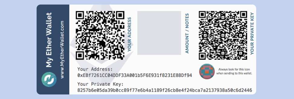 A paper crypto wallet