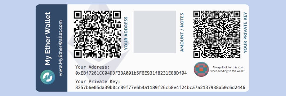 A paper crypto wallet
