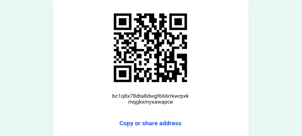 1st step of buying crypto - copying your Bitcoin address