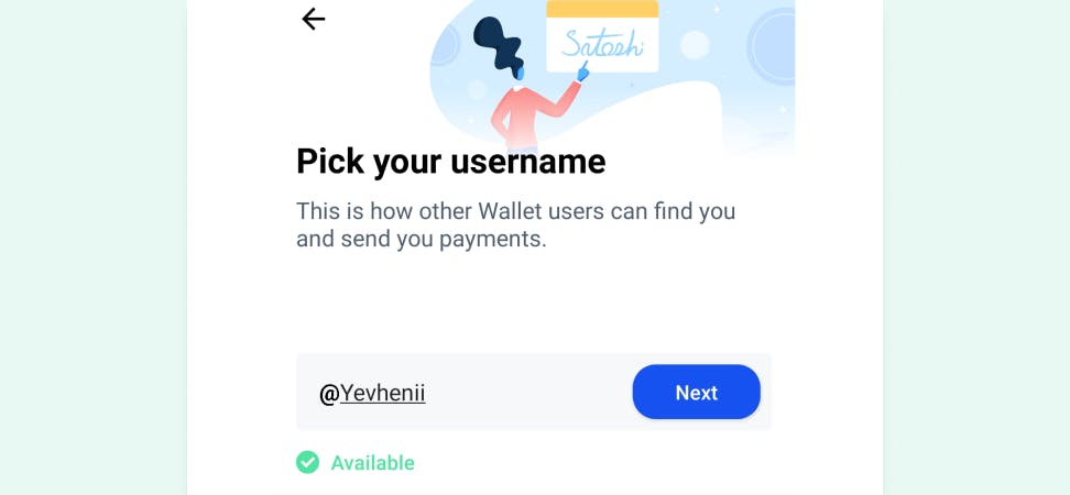 3rd step – creating a username for your Coinbase wallet
