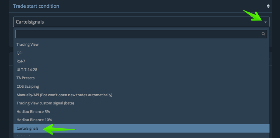 3Commas bot users can choose the source of trading signals