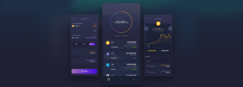 Example of a hot wallet on mobile