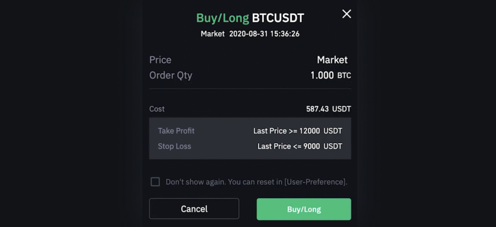 BTCUSDT futures on Binance