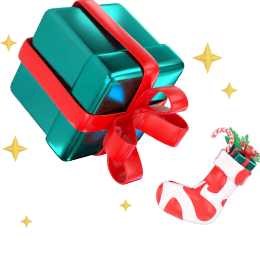 gift box upside down with sock