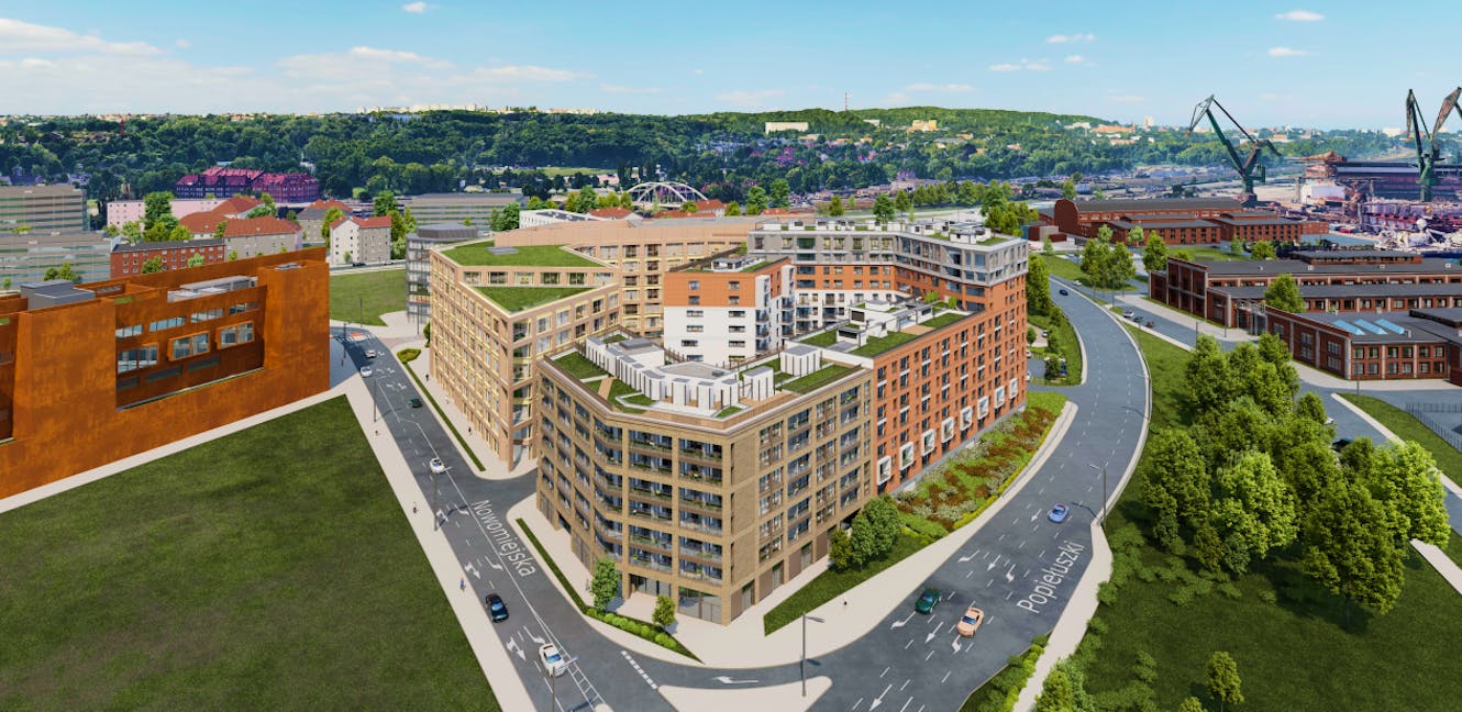 Vista panorámica del desarrollo inmobiliario y sus alrededores