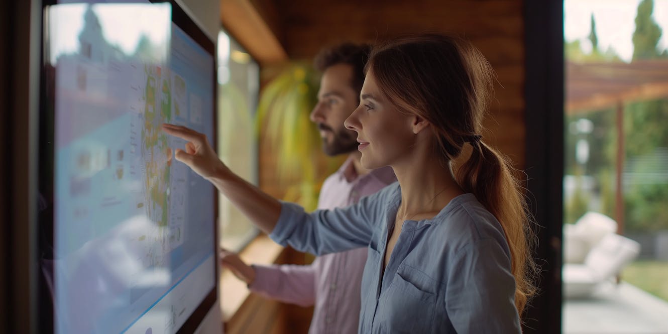 Viewing the investment on a touchscreen