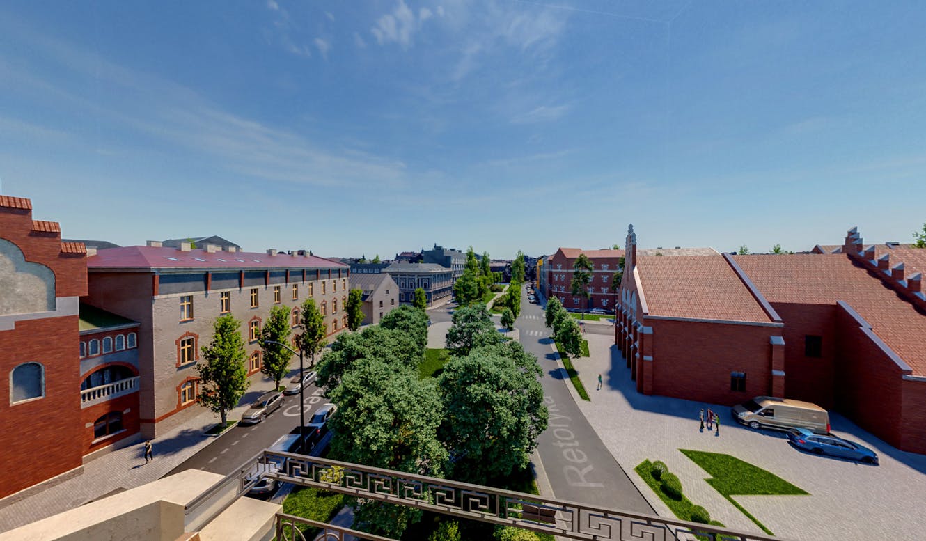 Unreal Engine photorealistic visualization of historic apartment building revitalization near Wawel Royal Castle