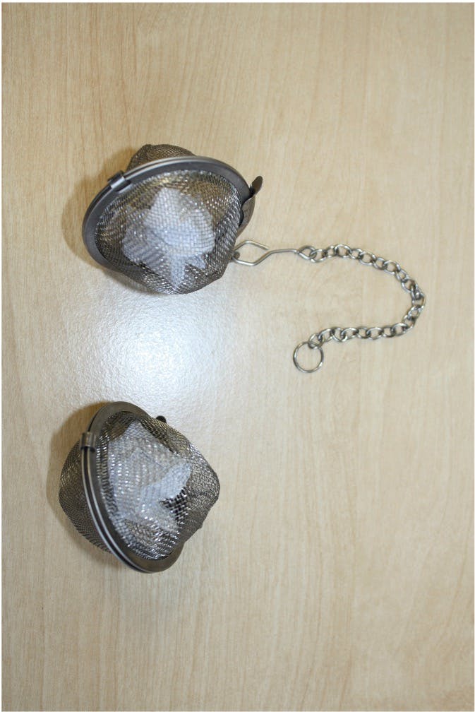 Tea strainers containing scented paper