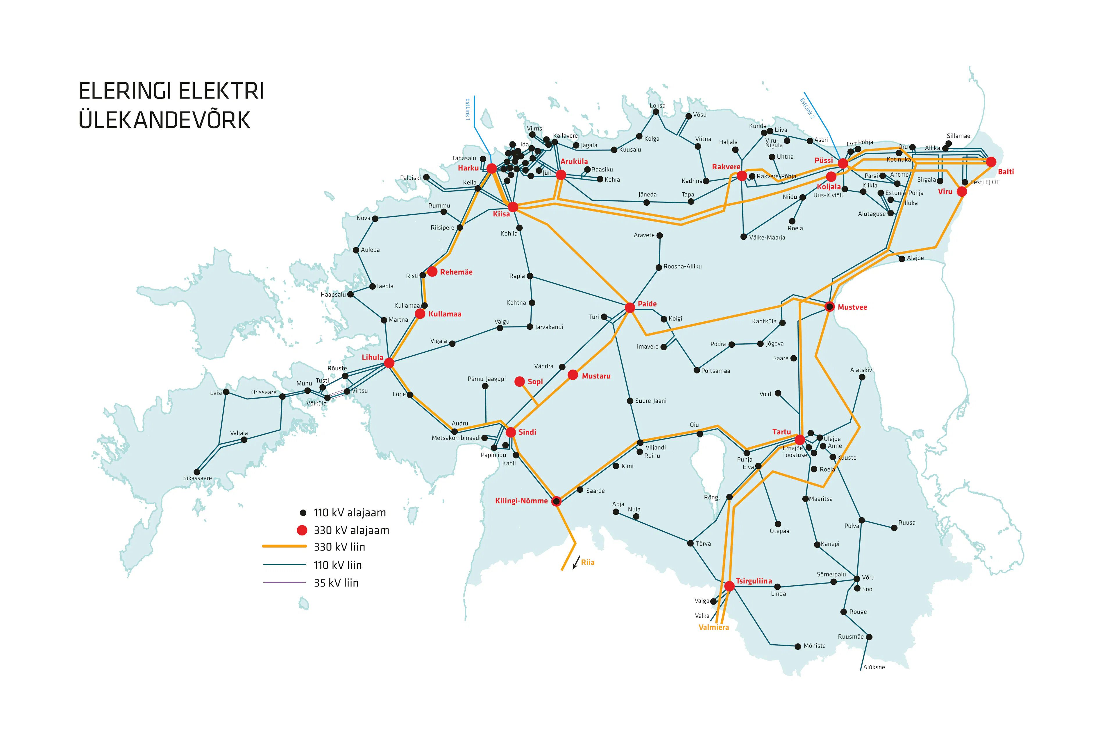 Elektri ülekandevõrgu kaart 2026