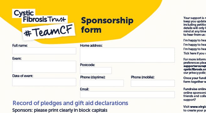 Image of sponsorship form