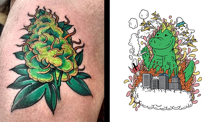Top 10 Best Cannabis Tattoo Ideas For Stoners 4smokers Us Top 10 Best Cannabis Tattoo Ideas For Stoners 4smokers Us