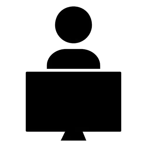 Person using a laptop icon.