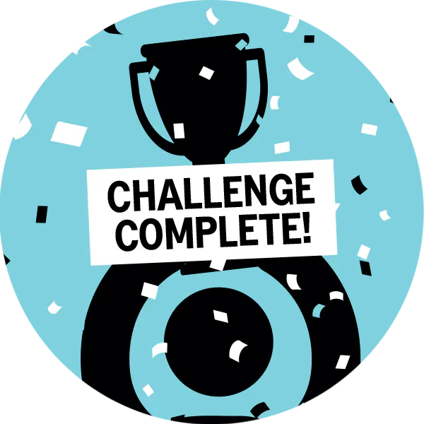 Challenge complete badge.