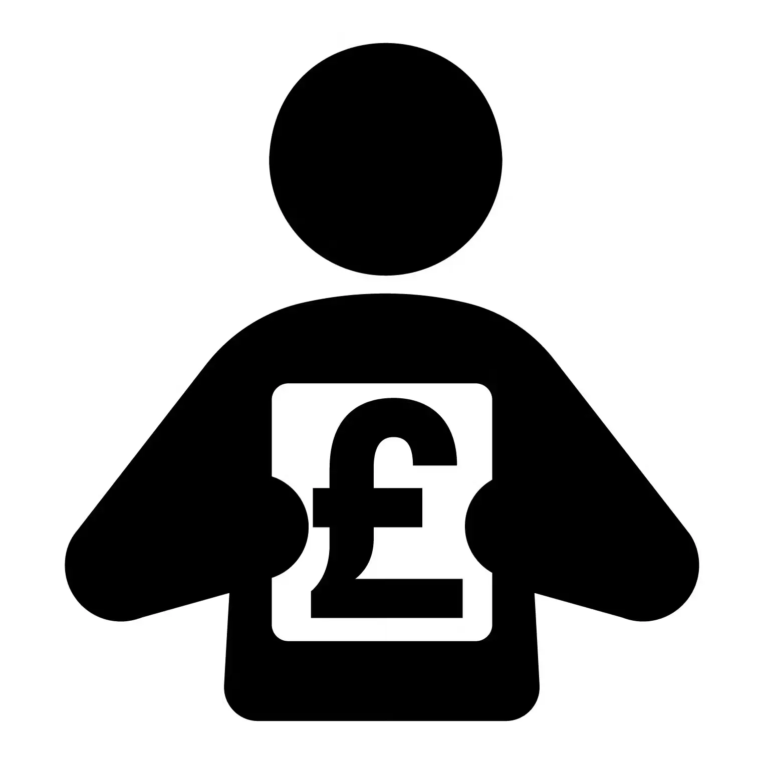 Person holding a donation card with a pound sign icon.