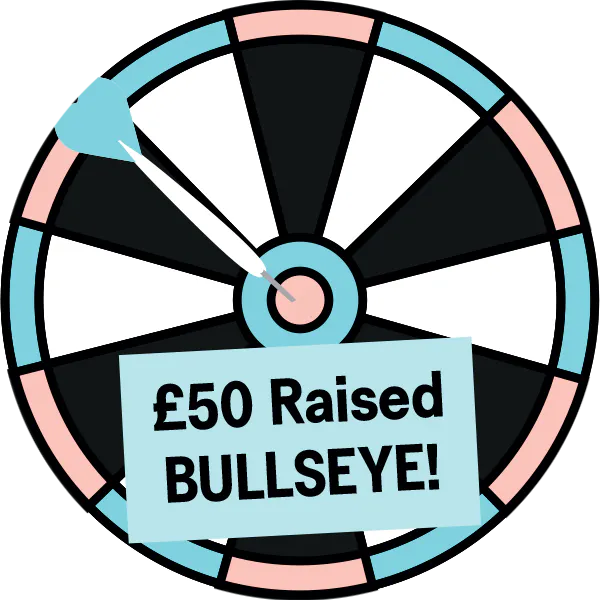 £50 raised badge.