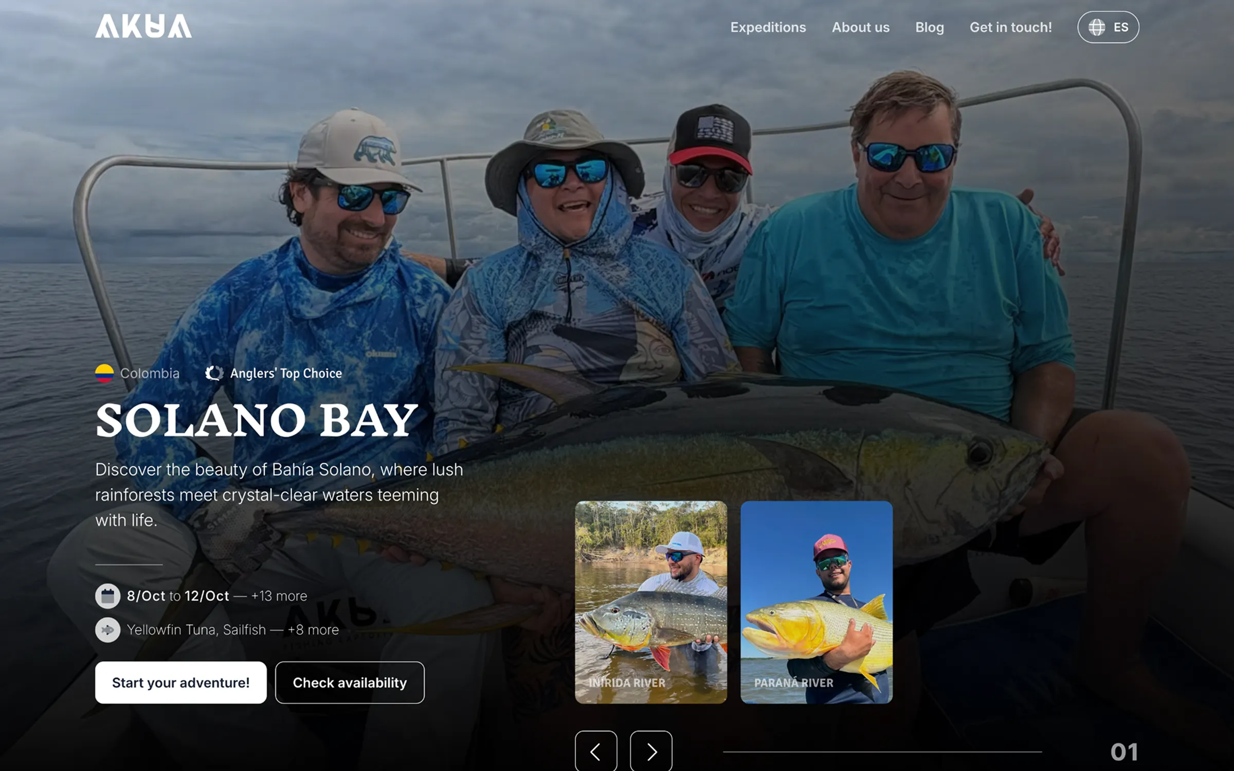 Sitio web de AKUA Fishing