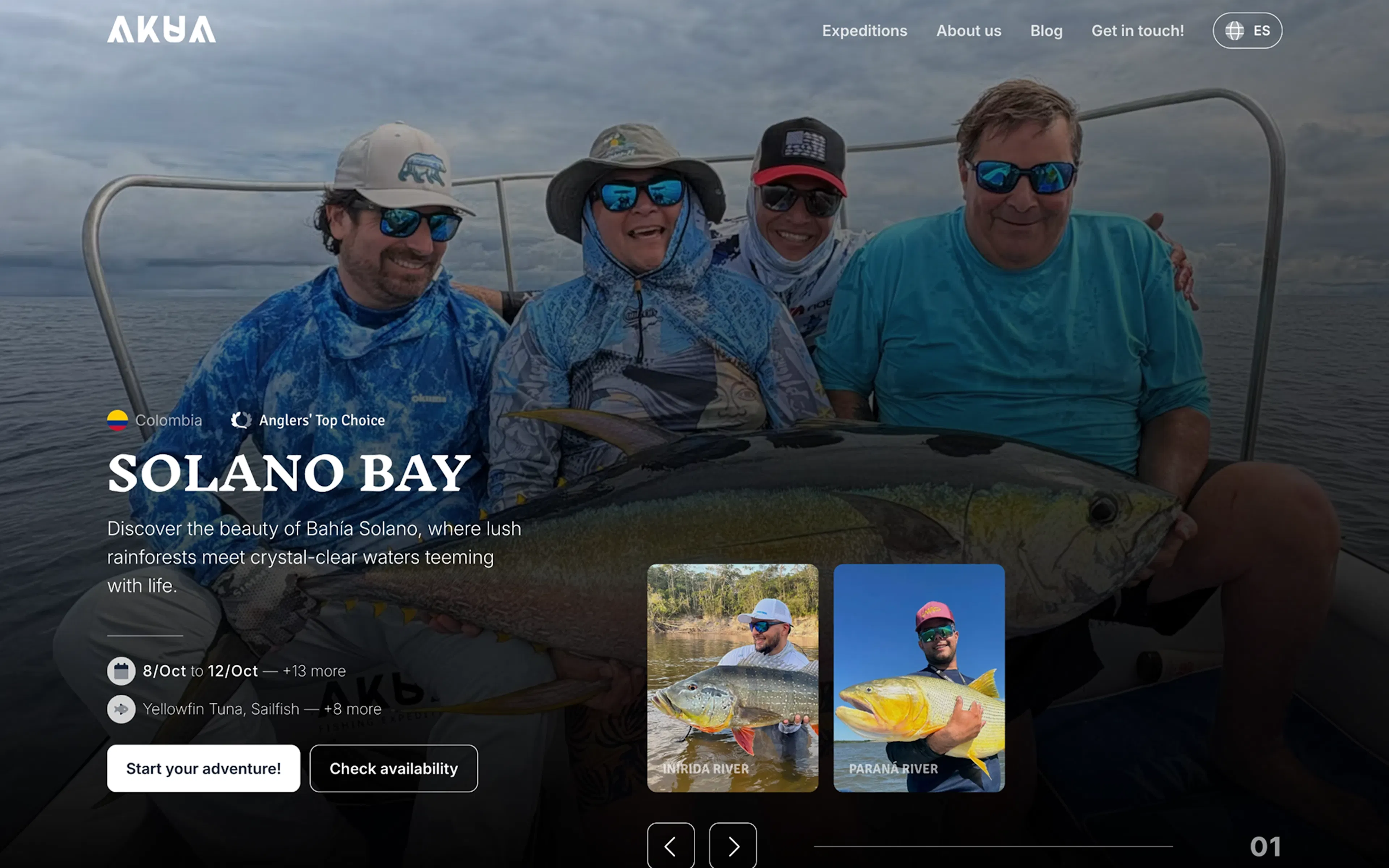 Sitio web de AKUA Fishing