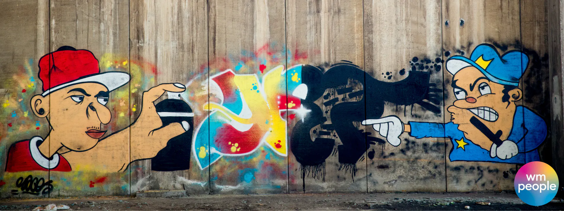 Bias/differing opinion in graffiti form light meets dark