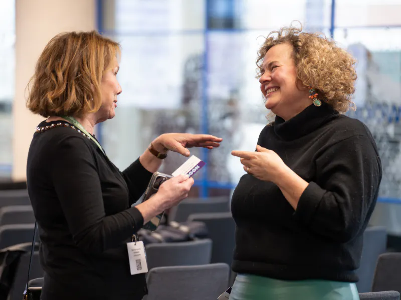 Women networking at a business event