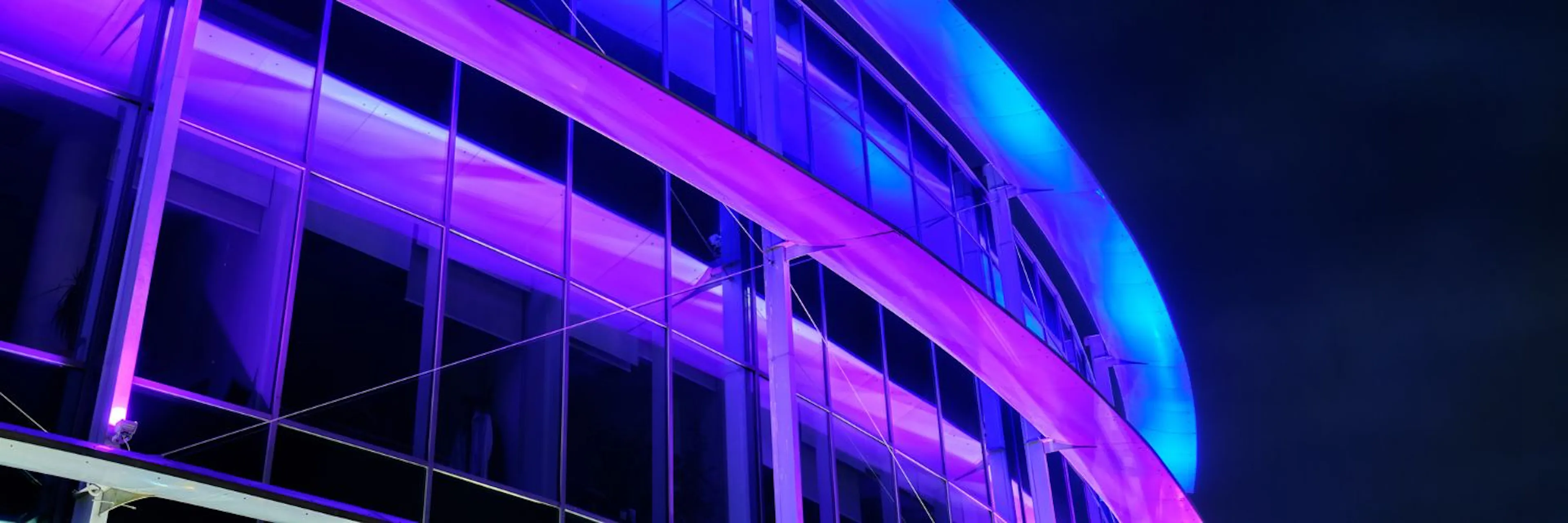 Commercial building in neon