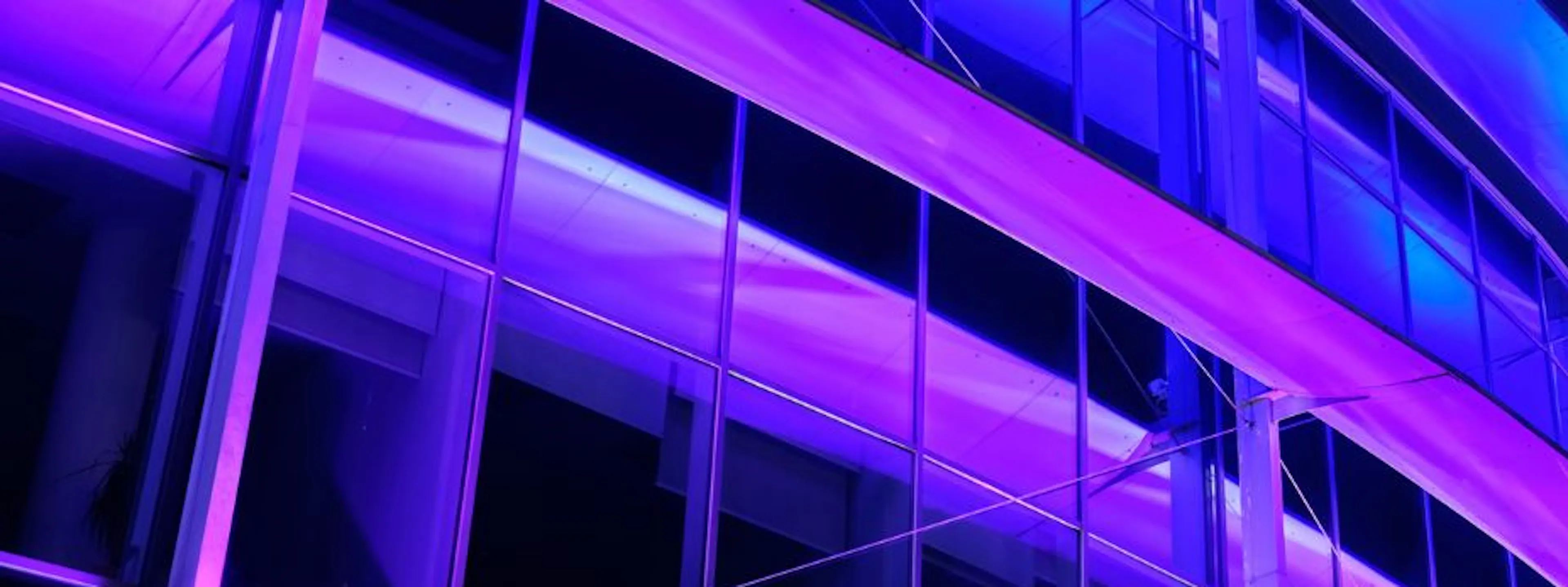 Commercial building in neon